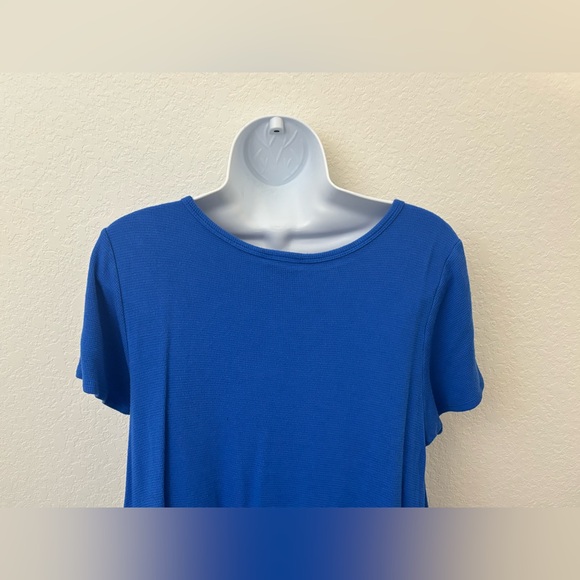 LuLaRoe Women's Maxi Dress M Short Sleeve Pullover Blue Shift Colorblock - Picture 6 of 8